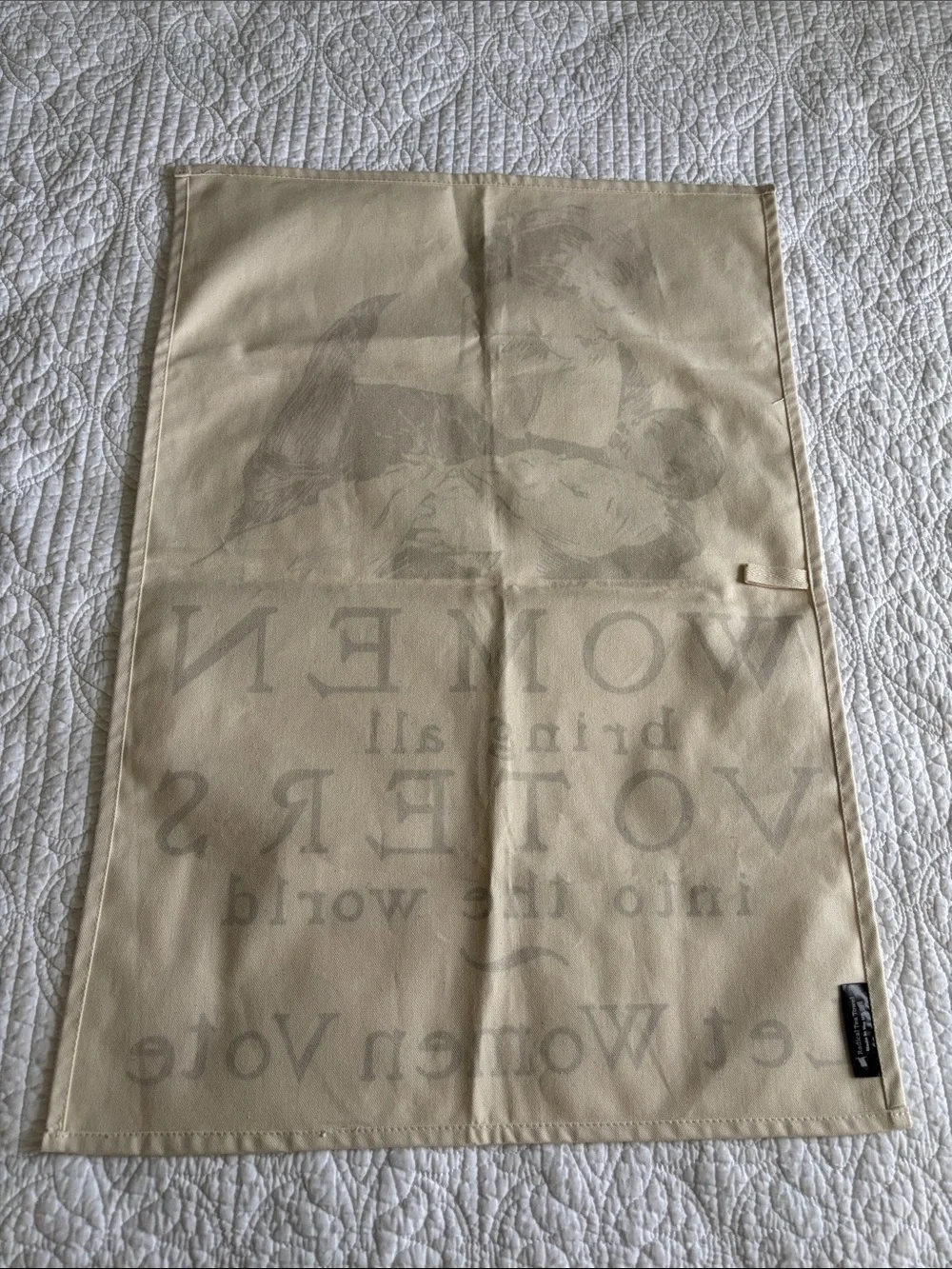 UK Radical Printed Cotton Tea Towel Vintage Illustration Graphic Cream and Black